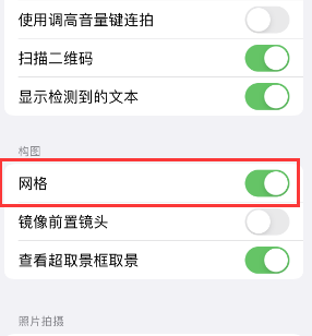 喜德苹果手机维修网点分享iPhone如何开启九宫格构图功能